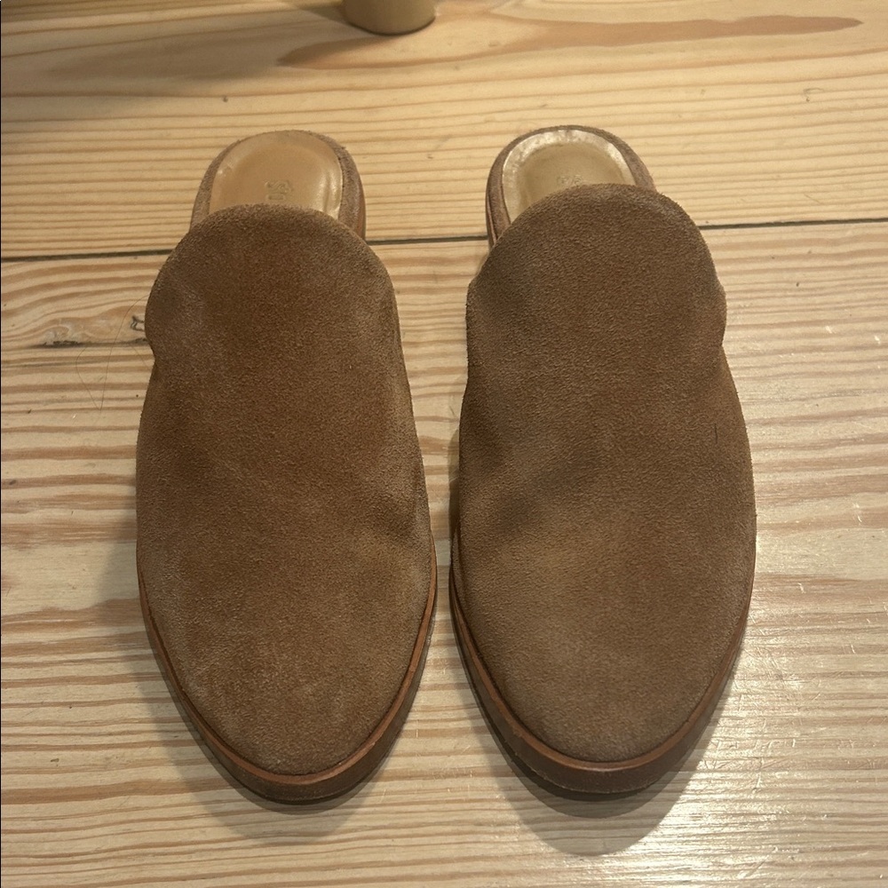 Soludos Tan Suede Women's Platform Mules